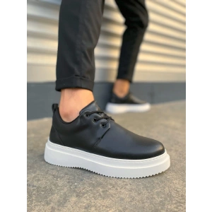 JY03 Luxor Bağcıklı Cilt Erkek Günlük Spor Klasik Ayakkabı CBT - Siyah