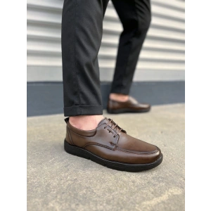 JY0510 Clasica Bağcıklı Cilt Erkek Günlük Klasik Ayakkabı CST - Kahverengi
