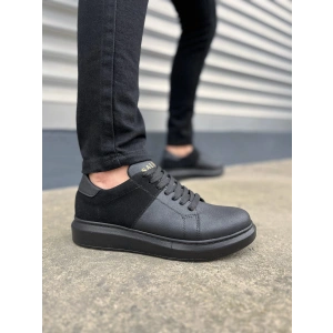 JY151 Boost Bağcıklı Cilt Süet Erkek Günlük Sneaker Ayakkabı CSST - Siyah