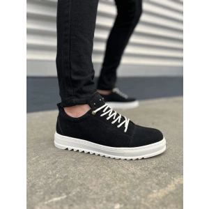 JY152 Cool Bağcıklı Süet Erkek Günlük Spor Klasik Ayakkabı SBT - Siyah