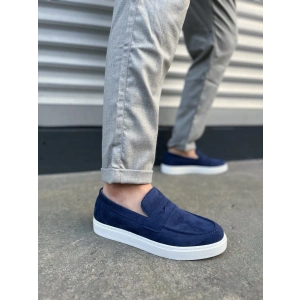 JY180 Estilo X Bağcıksız Süet Erkek Günlük Spor Klasik Ayakkabı SBT - Lacivert