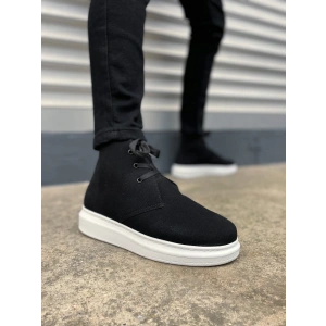 JY207 Oslo Bağcıklı Ortopedik Taban Süet Erkek Spor Bot SBT - Siyah