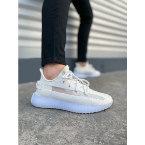 JY305 Pulse Bağcıklı Triko Kumaş Erkek Günlük Spor Ayakkabı TBT - Beyaz