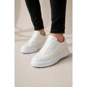 JY507 Alone Bağcıklı Cilt Erkek Günlük Sneaker Ayakkabı CBT Beyaz