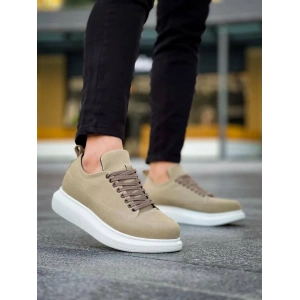 JY814 Axel Bağcıklı Süet Erkek Günlük Sneaker Ayakkabı SBT Krem