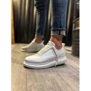 JY914 Drake Bağcıklı Cilt Erkek Günlük Sneaker Ayakkabı CBT Beyaz