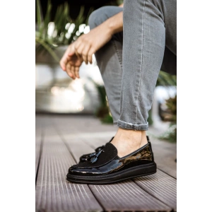 MN002 - RST Loafer Verniciata Erkek Ayakkabı SIYAH