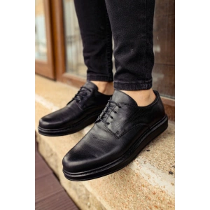 MN003 - DST Classica Pelle Di Cuoio Erkek Ayakkabı SIYAH