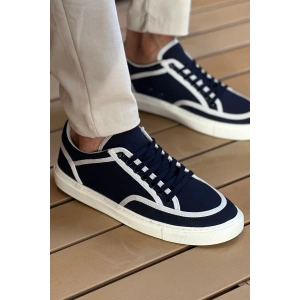 MN2505 - Keten Erkek Ayakkabı Lacivert Beyaz