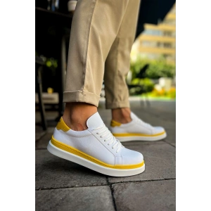 MN979 - Santoni GBT Spor Erkek Ayakkabı BEYAZ/SARI