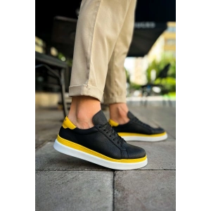 MN979 - Santoni GBT Spor Erkek Ayakkabı SIYAH/SARI