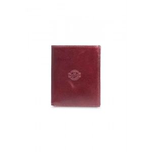 Özder Baskılı Guard Çok Bölmeli Dikey Bordo Deri Erkek Cüzdanı