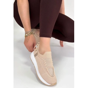 Renji Bej Triko Bağcıklı Spor Ayakkabı