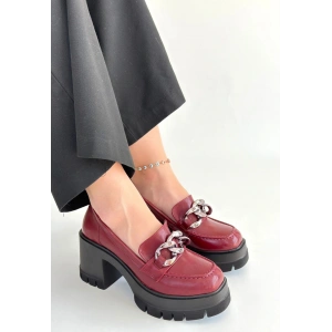 Winar Siyah Cilt Doldu Topuk Ayakkabı