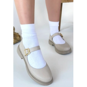 Yokox Kahverengi Cilt Oxford Ayakkabı