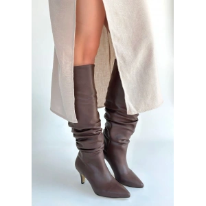 Zelya Siyah Cilt Topuklu Çizme