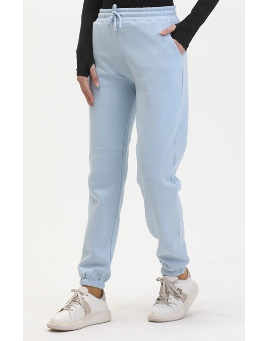 3 İplik Şardonlu Paça Lastikli Eşofman Bebe Mavi İs001