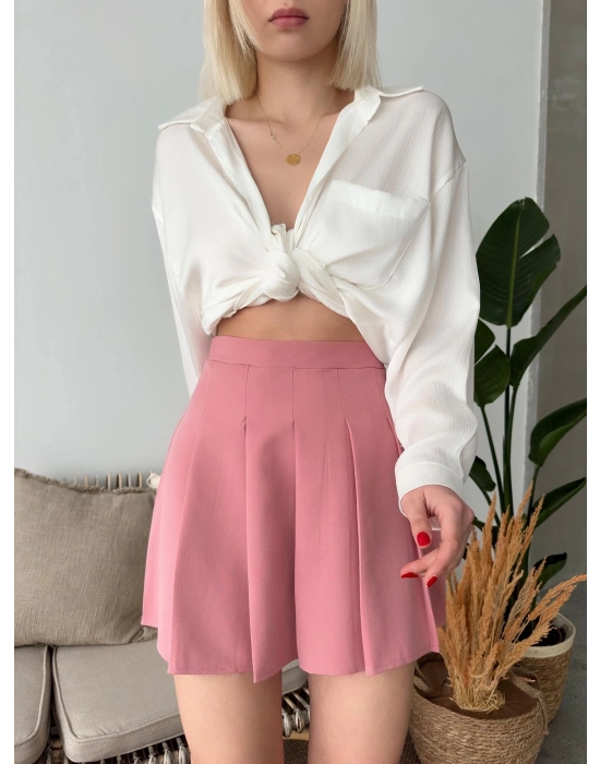 Atlas Belden Pileli Etek S24930