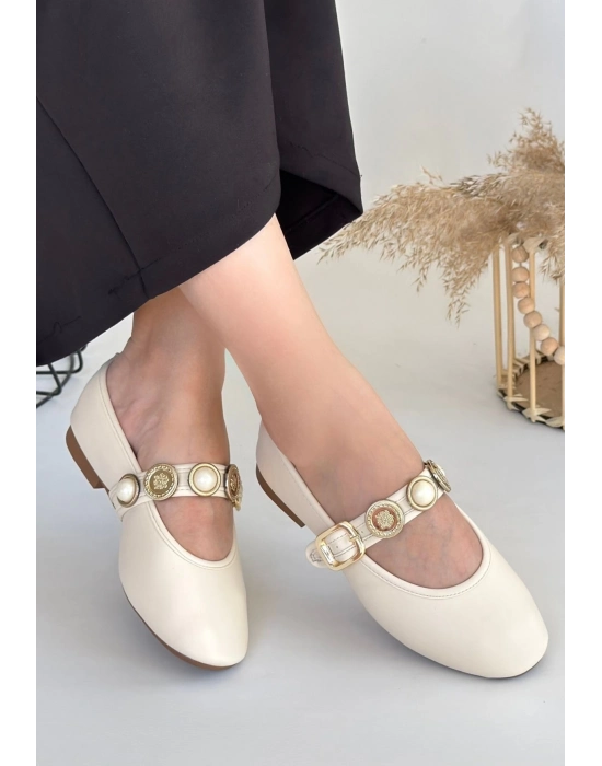 Atnis Bej Cilt Babet Ayakkabı - Bamido