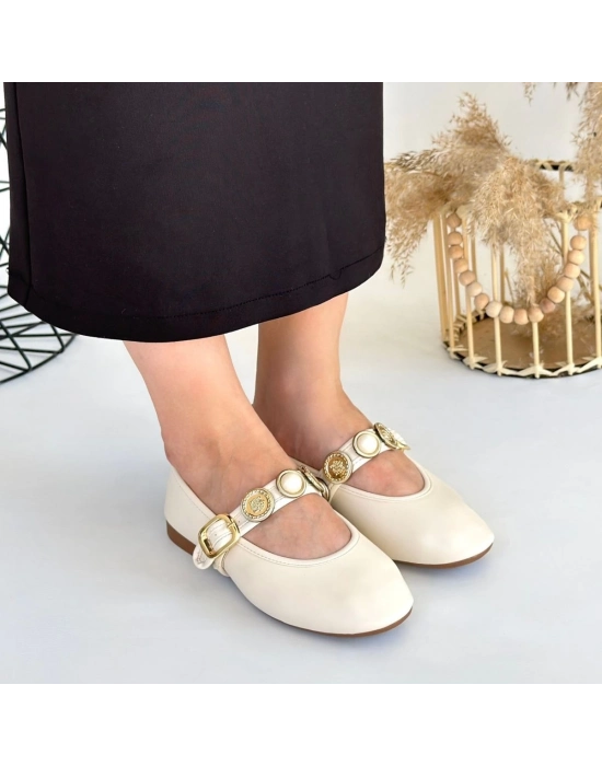 Atnis Bej Cilt Babet Ayakkabı - Bamido