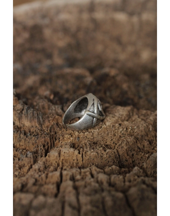 Ayarlanabilir Kuru Kafa Tasarımlı Erkek Yüzük - Bamido