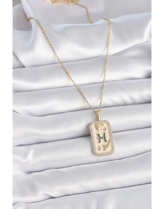 Bamido 316l Çelik Gold Renk Zincir Balık Burcu Zirkon Taşlı Kadın Kolye - Lisinya