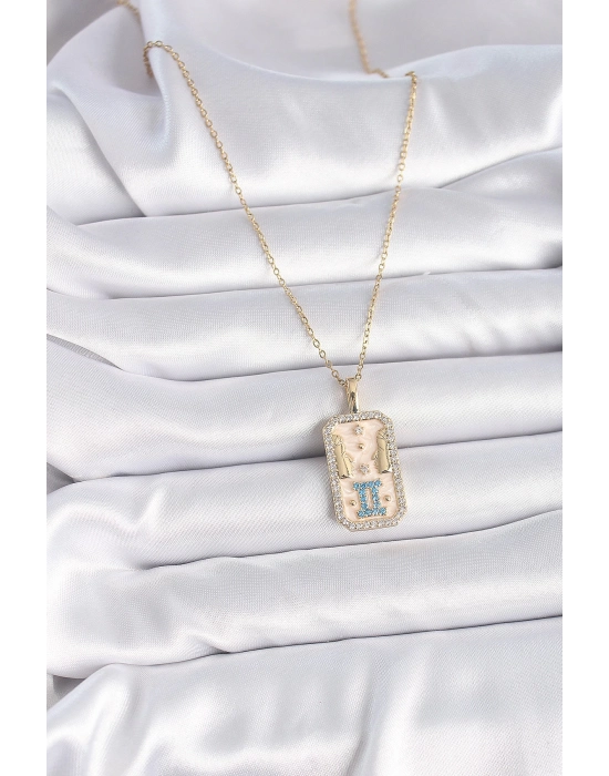 Bamido 316l Çelik Gold Renk Zincir İkizler Burcu Zirkon Taşlı Kadın Kolye - Lisinya