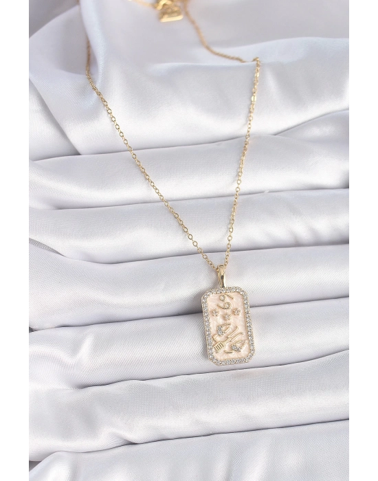 Bamido 316l Çelik Gold Renk Zincir Yengeç Burcu Zirkon Taşlı Kadın Kolye - Lisinya