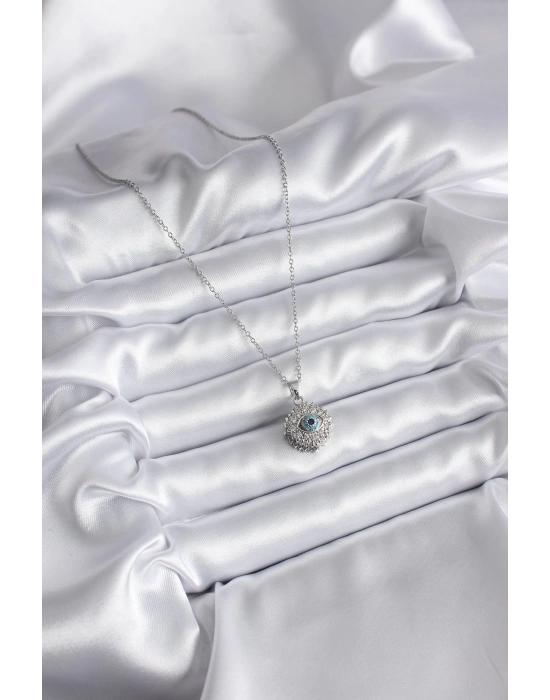 Bamido 316l Çelik Gold Renk Zirkon Taşlı Göz Model Kadın Kolye - Lisinya