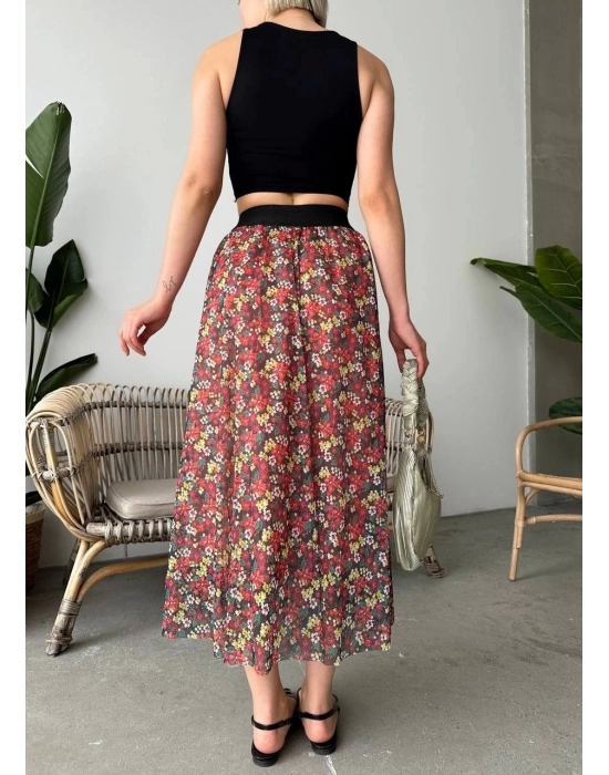 Bamido Baskılı Astarlı Uzun Etek