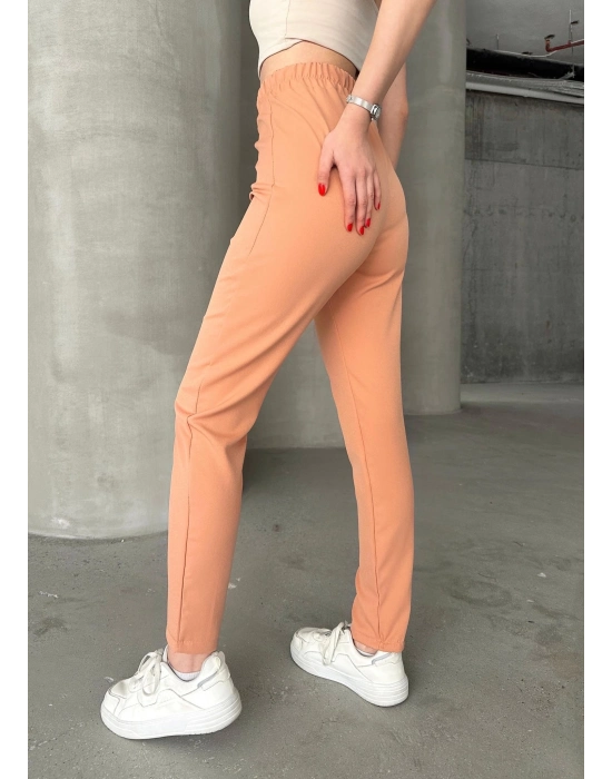 Bamido Beli Lastikli Karamel Pantolon
