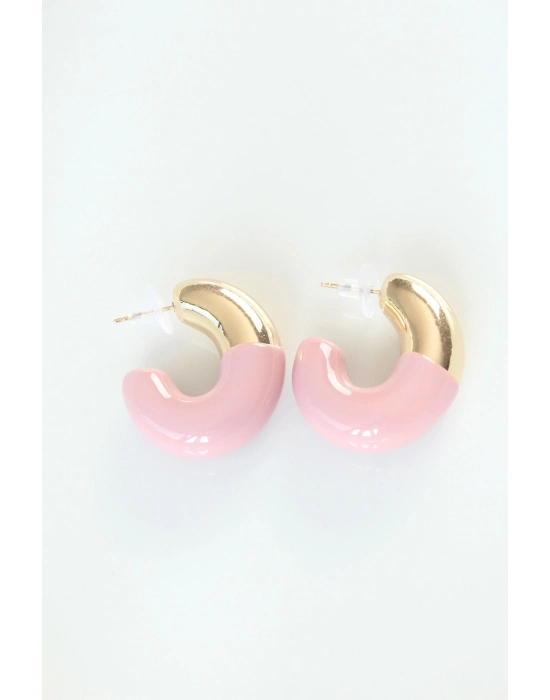 Bamido Ccb Gül Kurusu Gold Çift Renk Küpe - Lisinya