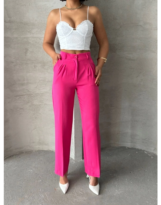 Bamido Palazzo Fuşya Pantolon