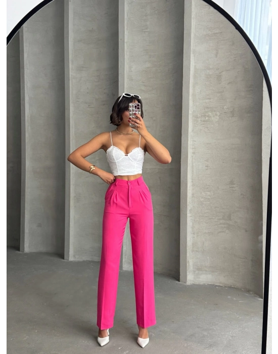 Bamido Palazzo Fuşya Pantolon