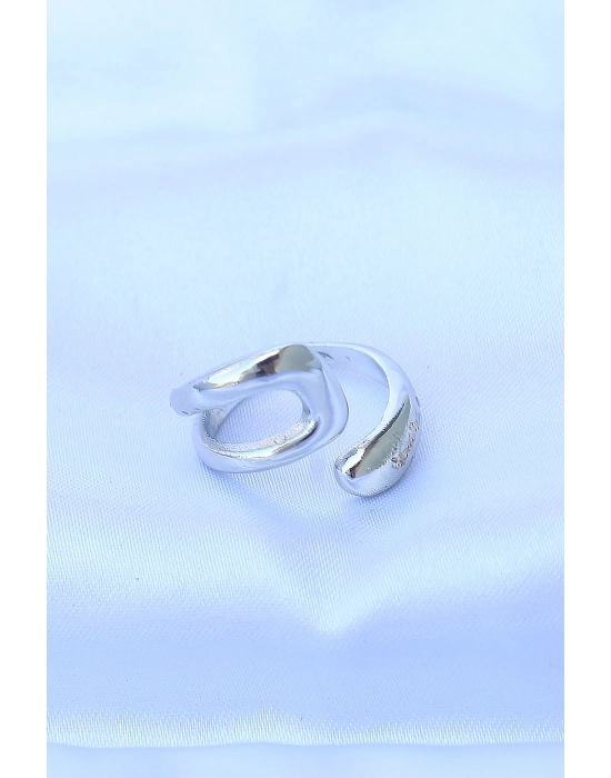 Bamido Pirinç Gümüş Renk Ayarlanabilir Yüzük - Lisinya