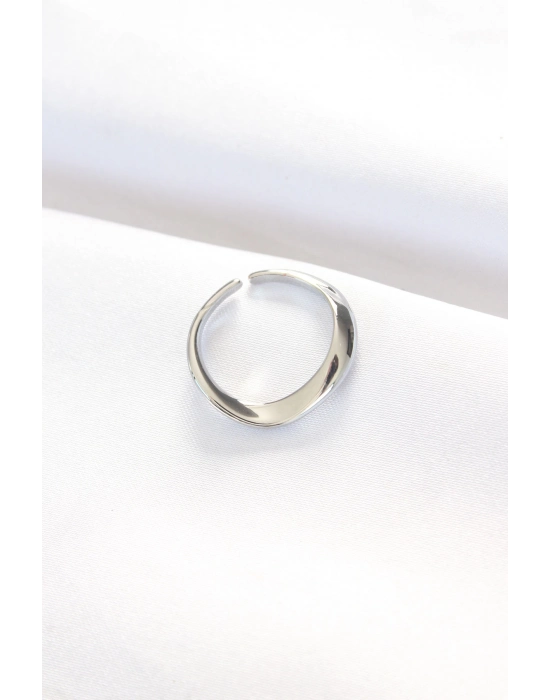 Bamido Yassı Silver Renk Ayarlanabilir Yüzük - Lisinya