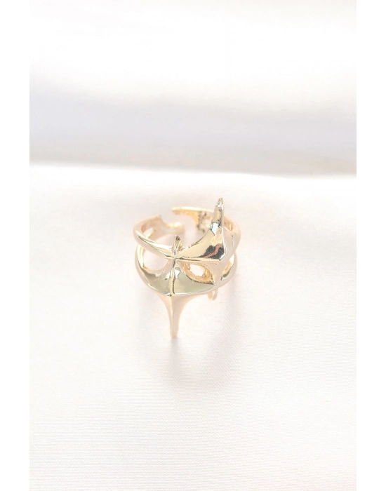 Bamido Yıldız Model Gold Renk Ayarlanabilir Yüzük - Lisinya