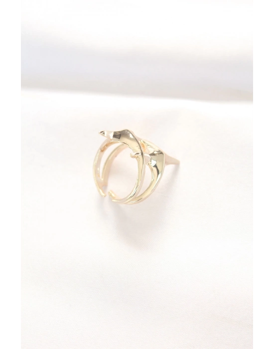 Bamido Yıldız Model Gold Renk Ayarlanabilir Yüzük - Lisinya