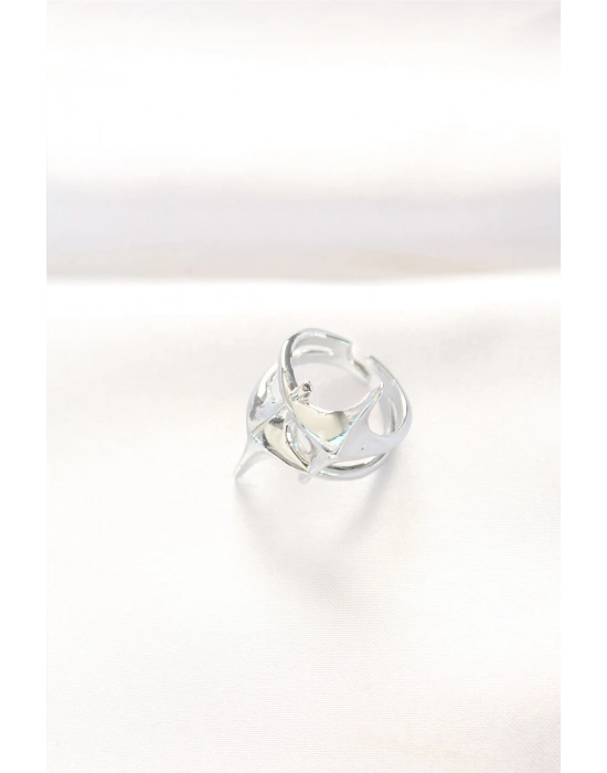 Bamido Yıldız Model Silver Renk Ayarlanabilir Yüzük - Lisinya