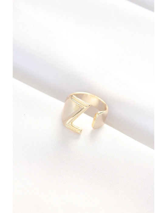 Bamido Z Harfli Altın Renk Ayarlanabilir Yüzük - Lisinya