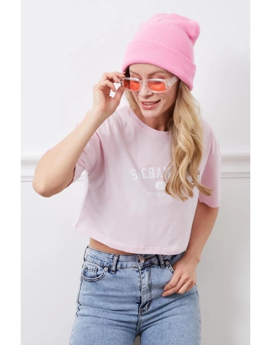 Baskılı Crop Tişört