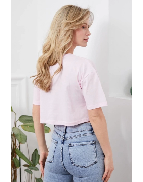 Baskılı Crop Tişört