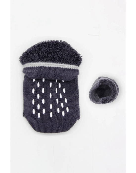 Bistyle 2li Altı Havlu Sneakers Kaymaz Çorap 20501 Gri-antrasit