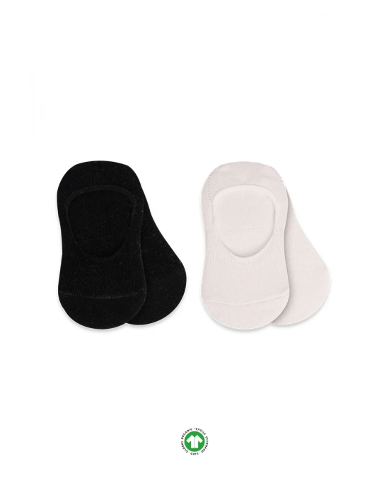 Bistyle 2li Penye Babet Silikonlu Basic Çorap 30104 Siyah Ekru