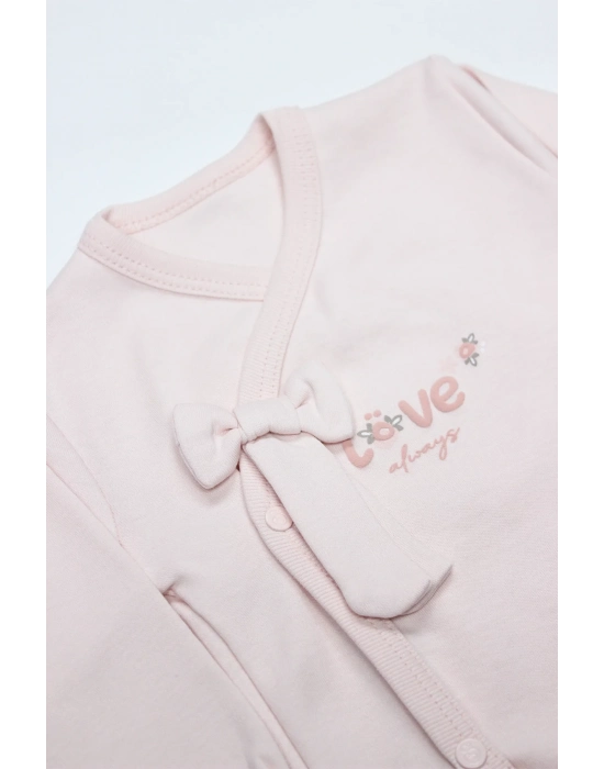 Bistyle 3lü Zıbın Takım Grow İn Love 13102 Pembe Ekru