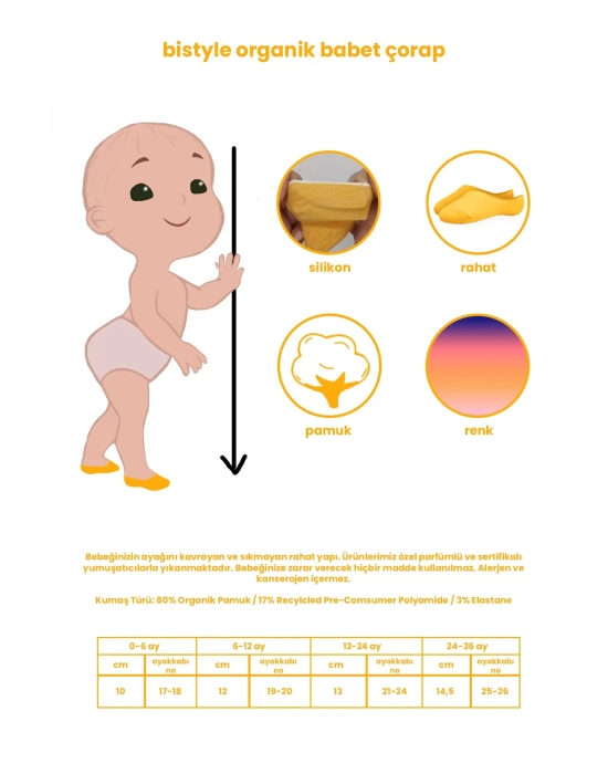 Bistyle 6lı Mix Babet Çorap 30101 Kiremit