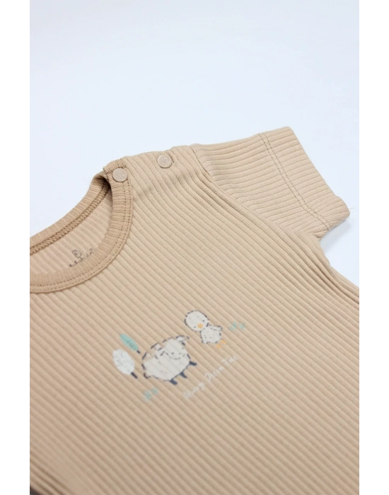 Bistyle Always Dream Yarım Kol 2li Body 17114 Ekru Bej