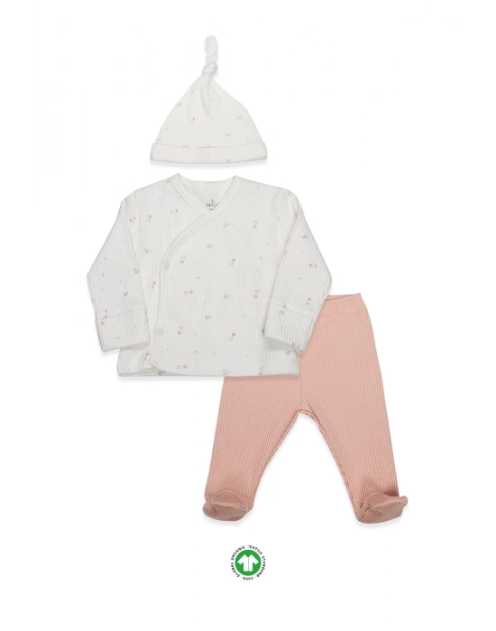 Bistyle Bloom White 3lü Zıbın Takım 13112 Ekru Gül Kurusu