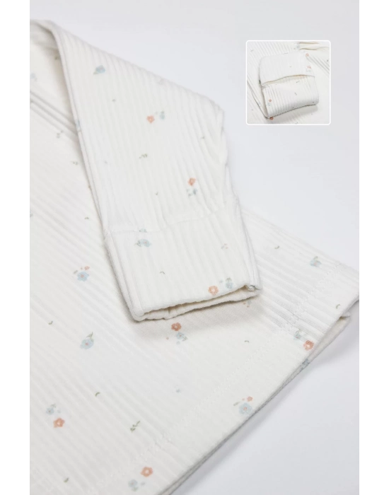 Bistyle Bloom White 3lü Zıbın Takım 13112 Ekru Gül Kurusu