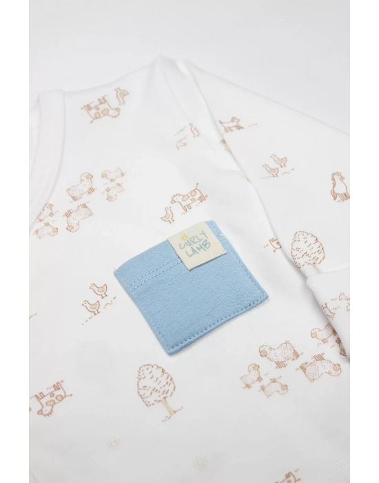 Bistyle Curly Lamb 3lü Zıbın Takımı 13107 Bej Ekru